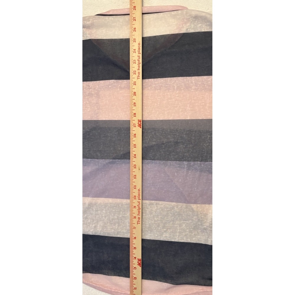 Unbranded Womens Blouse Size‎ XXL Pink Purple Striped Short Rolled Sleeve V-Neck - Picture 4 of 6